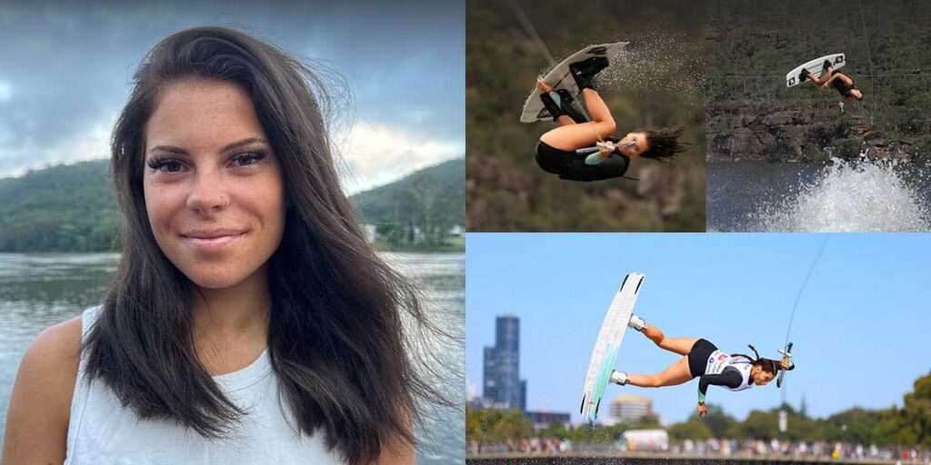 Zahra Kell wakeboarding