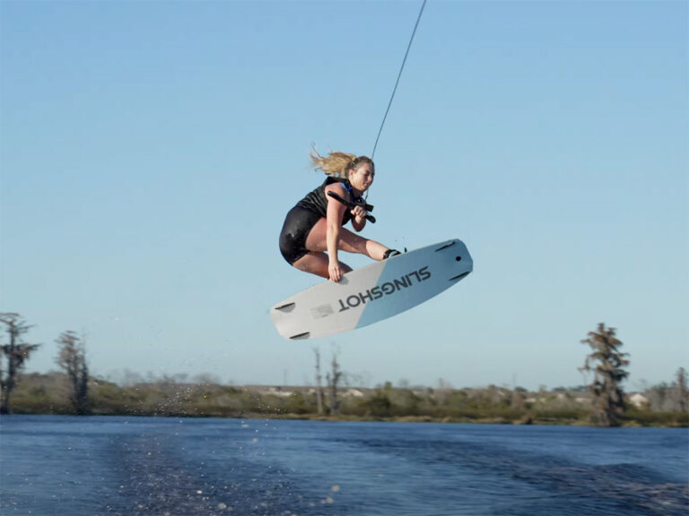 Taylor McCullough boosting over the wake