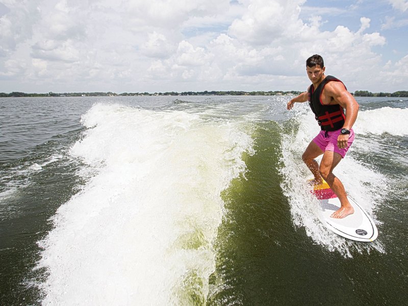 BTG0722-WSP-Stance Wakesurfing behind a boat